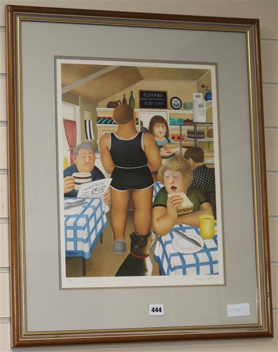 Beryl Cook, limited edition print, Elviras Cafe, signed in pencil, 161/850, 47 x 35cm